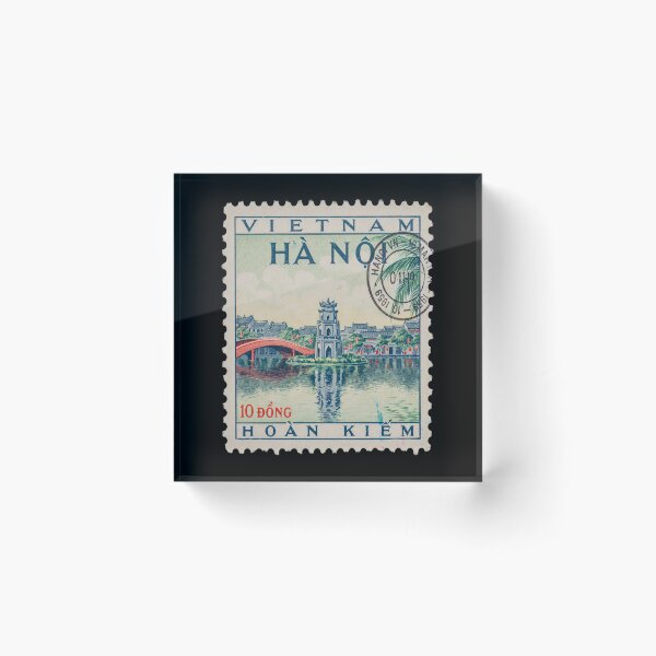Item preview, Hanoi Vietnam Hoan Kiem Lake Turtle Tower Stamp Sticker designed and sold by stickercuffs.