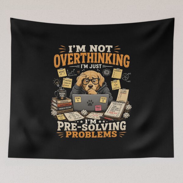 Item preview, I'm Not Overthinking I'm Pre-Solving Problems Dog T-Shirt – Funny Smart Dog Nerd Humor Design designed and sold by Artimax-Studio.