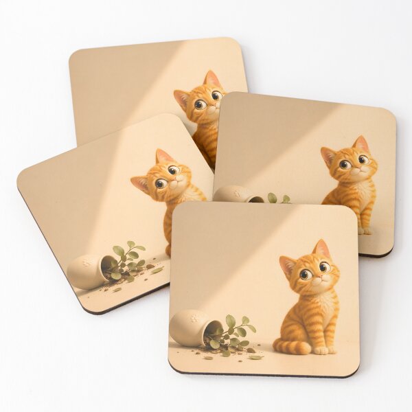 Item preview, Definitely Not Me – Cute Orange Kitten with Fallen Flower Pot designed and sold by bauschberts.