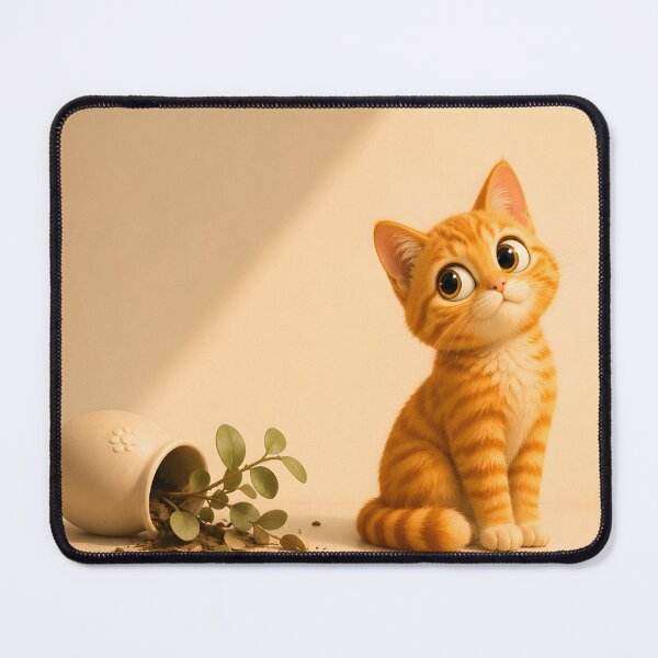 Item preview, Definitely Not Me – Cute Orange Kitten with Fallen Flower Pot designed and sold by bauschberts.