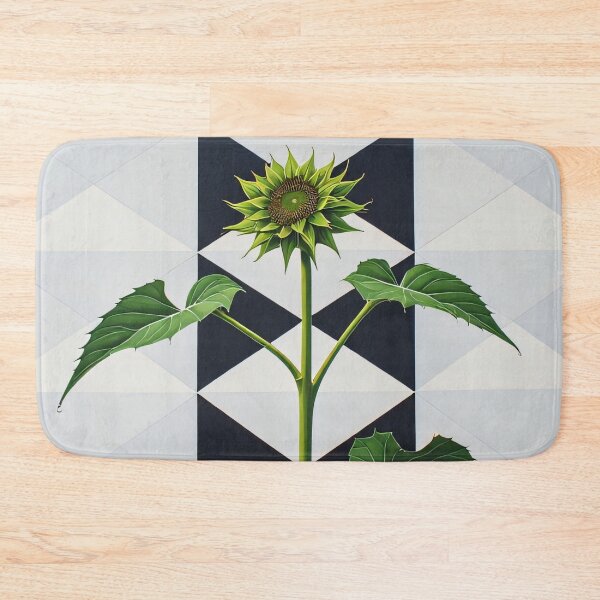 Item preview, Blooming sunflower on a geometric patterned background. designed and sold by Mianku | Für das Leben.