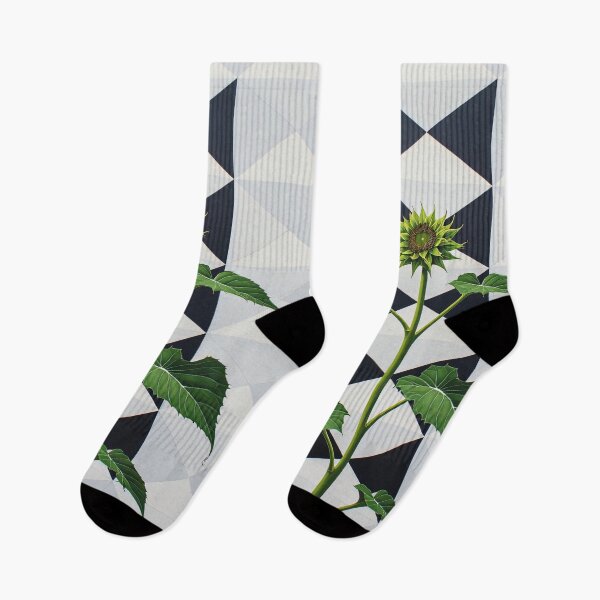 Item preview, Blooming sunflower on a geometric patterned background. designed and sold by Mianku | Für das Leben.
