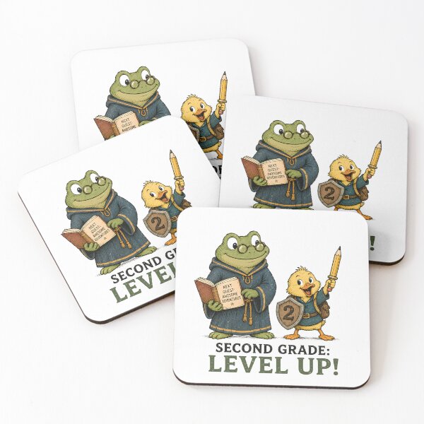 Item preview, Second Grade Level Up – Frog Teacher and Duckling Student designed and sold by DonnaByPT.