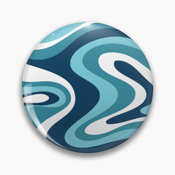 Item preview, Liquid Swirl Retro Abstract in Deep Navy Blue , Light Teal, and Medium Teal Blue, Cream, and White designed and sold by Differenceee.