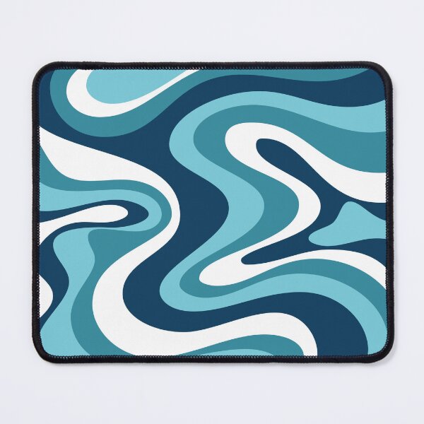 Item preview, Liquid Swirl Retro Abstract in Deep Navy Blue , Light Teal, and Medium Teal Blue, Cream, and White designed and sold by Differenceee.