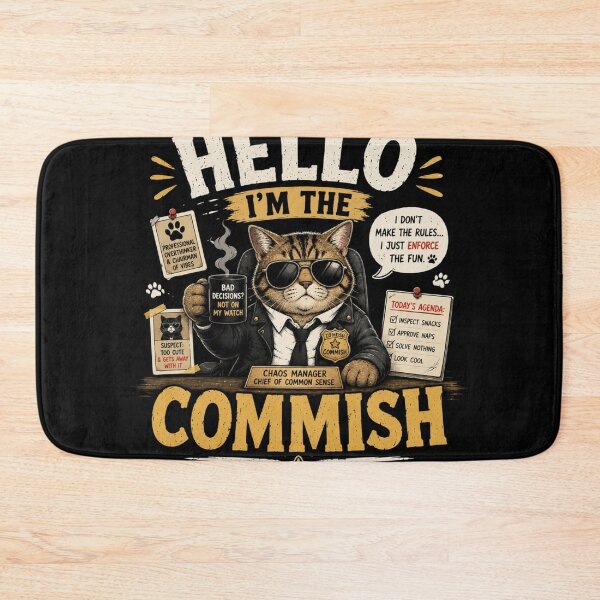 Item preview, Hello I'm The Commish Funny Cat T-Shirt – Cool Boss Meme Vintage Authority Humor Design designed and sold by Artimax-Studio.