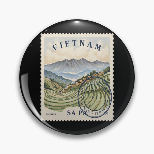 Item preview, Sa Pa Vietnam Rice Terraces Mountain Ridge Stamp Sticker designed and sold by stickercuffs.