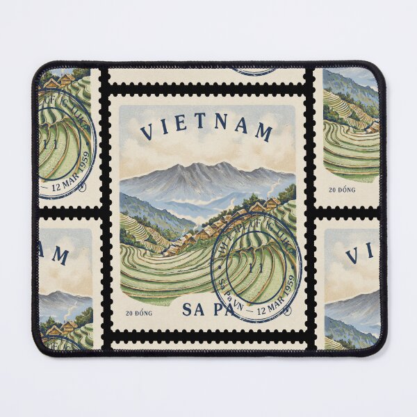 Item preview, Sa Pa Vietnam Rice Terraces Mountain Ridge Stamp Sticker designed and sold by stickercuffs.