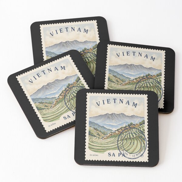 Item preview, Sa Pa Vietnam Rice Terraces Mountain Ridge Stamp Sticker designed and sold by stickercuffs.