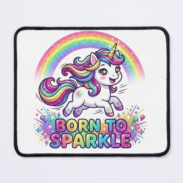 Item preview, Born To Sparkle Rainbow Unicorn designed and sold by ExploreAura Studio.