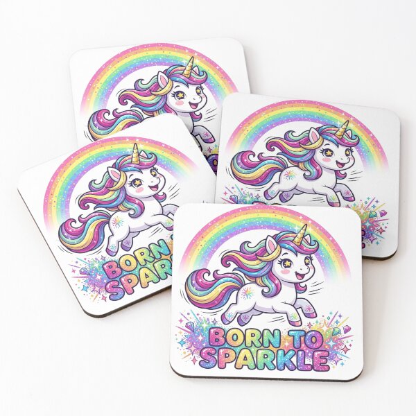 Item preview, Born To Sparkle Rainbow Unicorn designed and sold by ExploreAura Studio.
