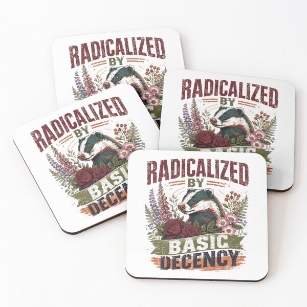 Item preview, Radicalized By Basic Decency Wildlife Activist Badger Nature Lover Social Justice designed and sold by RetroMini2026.