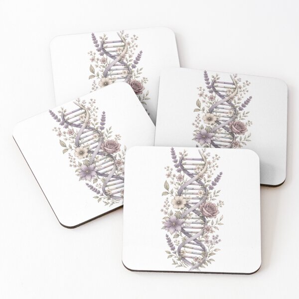 Item preview, Floral DNA double helix biology illustration designed and sold by KLflorals.
