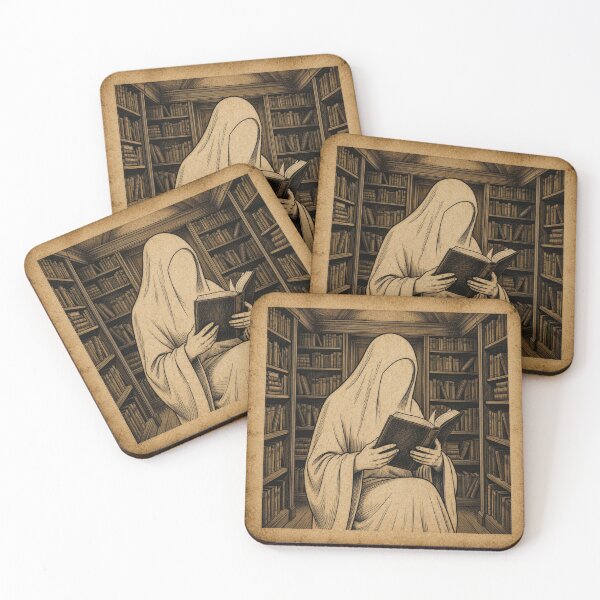 Item preview, Faceless Ghost Reading a Book Dark Academia Vintage Aesthetic designed and sold by thoughtswear.