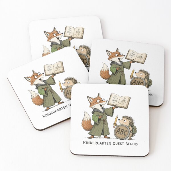 Item preview, Kindergarten Quest Begins – Fox Teacher and Hedgehog Student designed and sold by DonnaByPT.