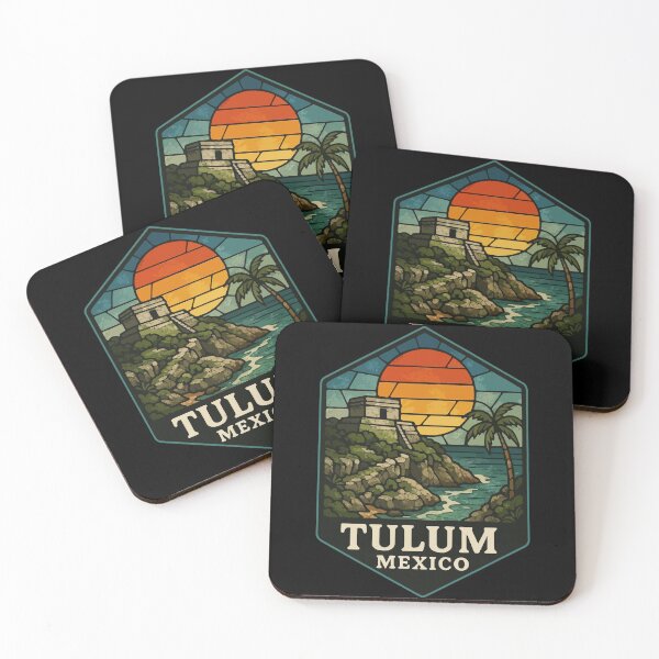 Item preview, Tulum Mexico Coast Ruins Stained Glass designed and sold by TomFrontierArt.