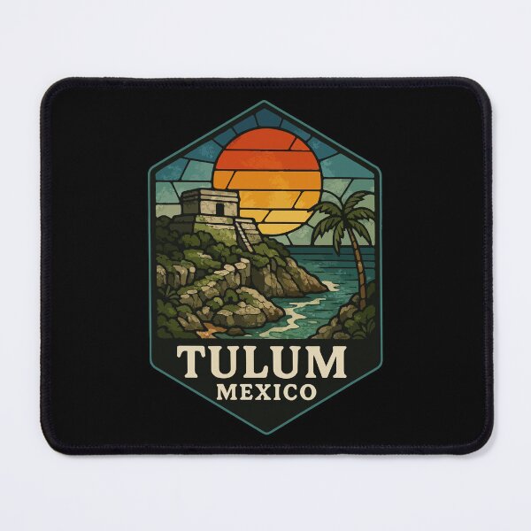 Item preview, Tulum Mexico Coast Ruins Stained Glass designed and sold by TomFrontierArt.