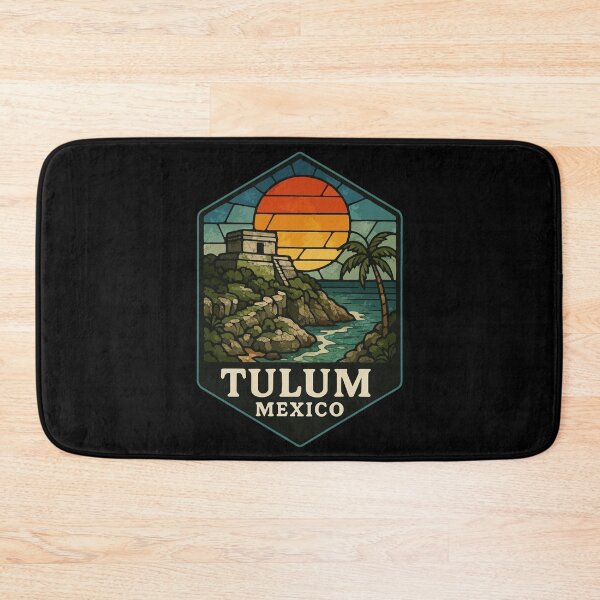 Item preview, Tulum Mexico Coast Ruins Stained Glass designed and sold by TomFrontierArt.