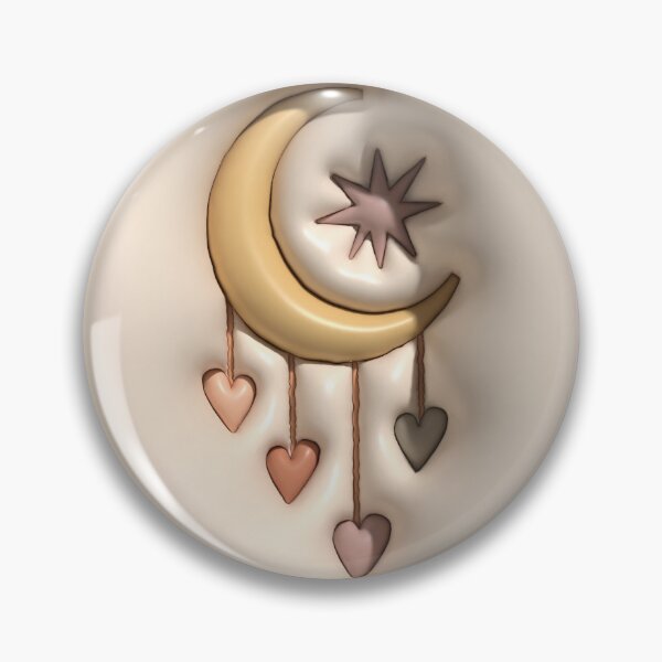 Item preview, Boho Moon with Stars and Hearts for the Nursery designed and sold by AniDragonfly.
