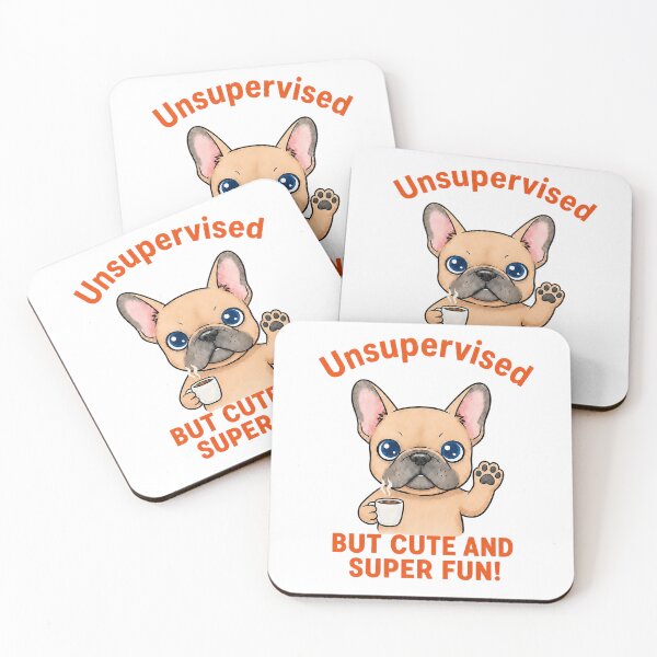 Item preview, Unsupervised But Cute and Super Fun Cute French Bulldog Coffee T-Shirt designed and sold by ArtisticDesignsbyLinda.
