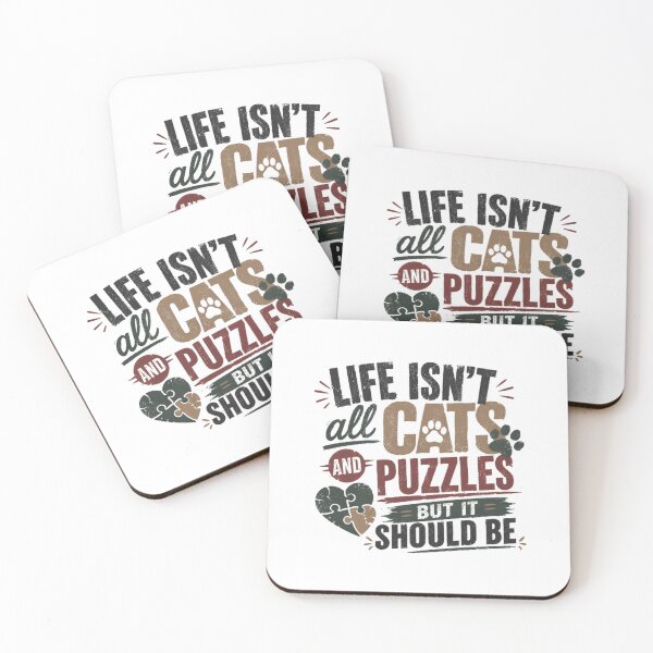 Item preview, Life Isn't All Cats And Puzzles But It Should Be Cat Lover Jigsaw Puzzle Enthusiast designed and sold by RetroMini2026.