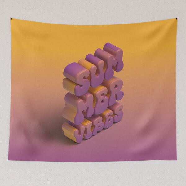 Item preview, Summer Vibes 3D Typography in Purple and Orange designed and sold by AniDragonfly.