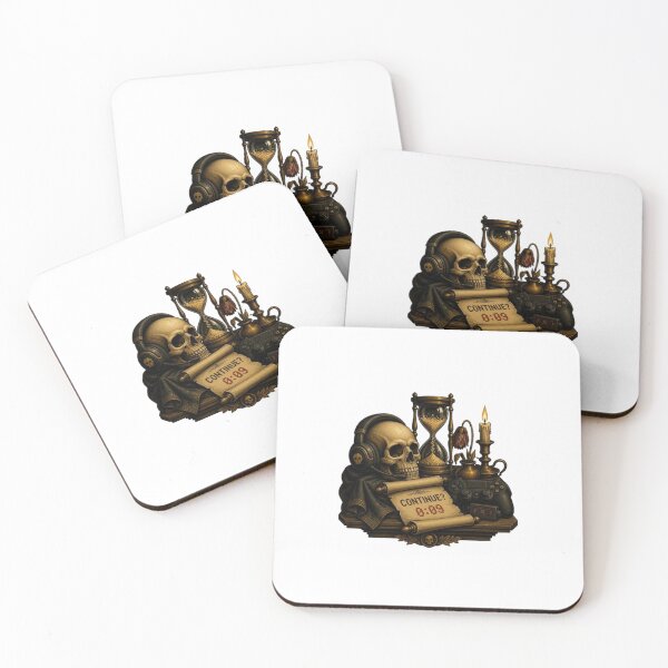 Item preview, Gamer Vanitas Skull Continue Game Over Retro Art designed and sold by ByKayaPrints.