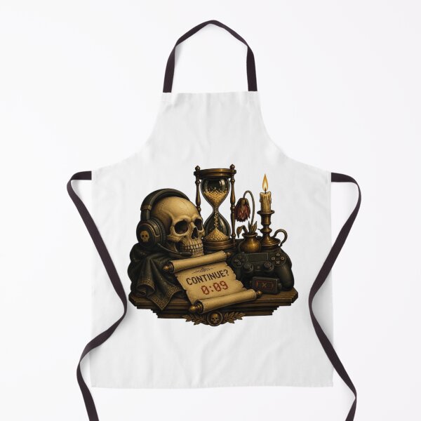 Item preview, Gamer Vanitas Skull Continue Game Over Retro Art designed and sold by ByKayaPrints.