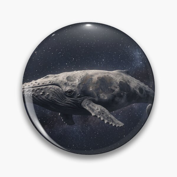 Item preview, Moon-Textured Whale Drifting Through Silent Space designed and sold by ASTRAL ART LAB.