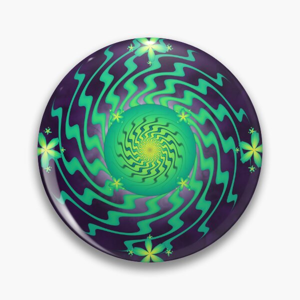 Item preview, Groovy Emerald and Plum Hypnotic Fractal Floral Mandala designed and sold by pinkal.