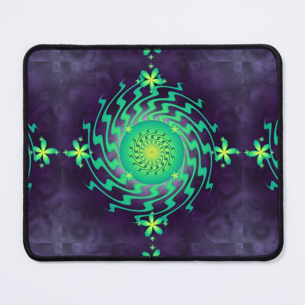 Item preview, Groovy Emerald and Plum Hypnotic Fractal Floral Mandala designed and sold by pinkal.