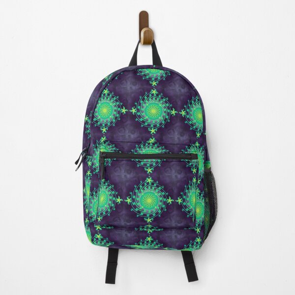 Item preview, Groovy Emerald and Plum Hypnotic Fractal Floral Mandala designed and sold by pinkal.