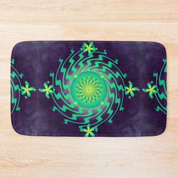 Item preview, Groovy Emerald and Plum Hypnotic Fractal Floral Mandala designed and sold by pinkal.
