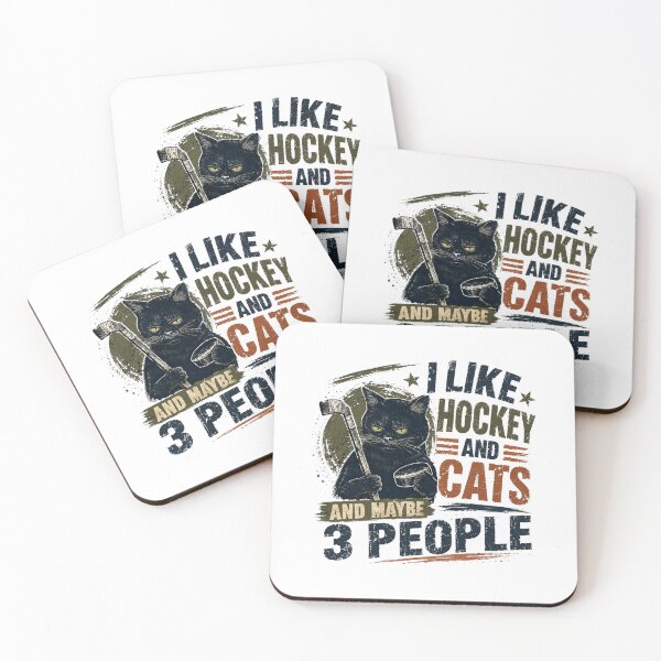 Item preview, I Like Hockey And Cats And Maybe 3 People Funny Hockey Fan Cat Owner Introvert designed and sold by RetroMini2026.