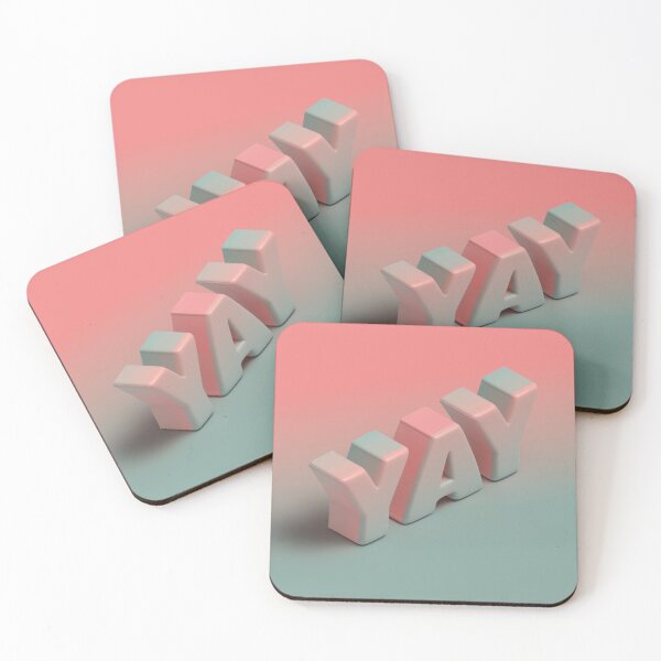 Item preview, YAY 3D Typography in Pastel Pink and Mint designed and sold by AniDragonfly.