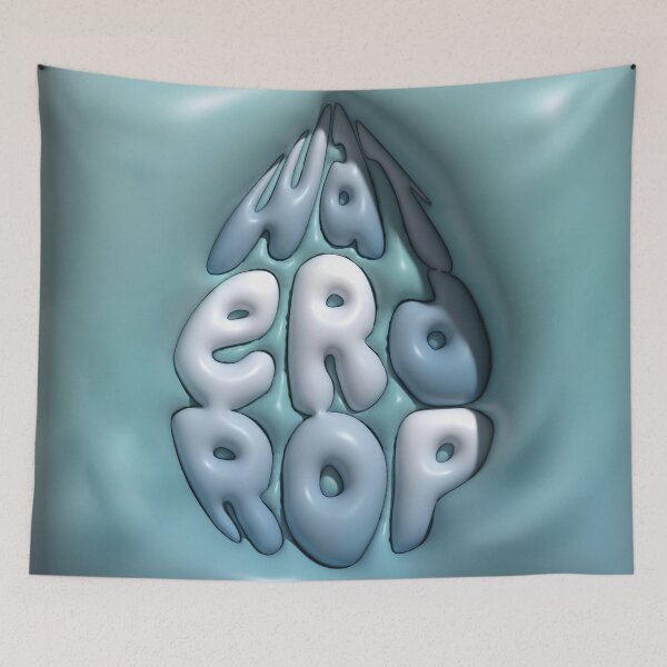 Item preview, Waterdrop 3D Typography Shaped Like a Water Drop designed and sold by AniDragonfly.
