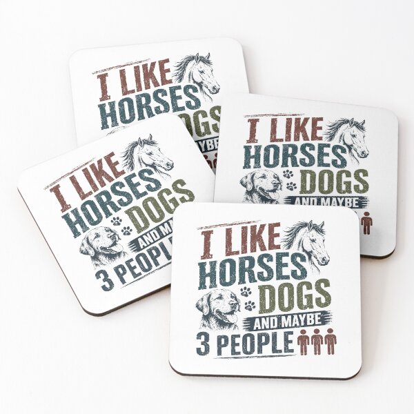 Item preview, I Like Horses Dogs And Maybe 3 People Animal Lover Introvert Pet Owner designed and sold by RetroMini2026.