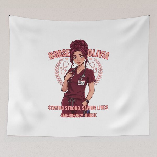 Item preview, Nurse Olivia Staying Strong Saving Lives Emergency Room Nurse designed and sold by Nurse Craft Studio.