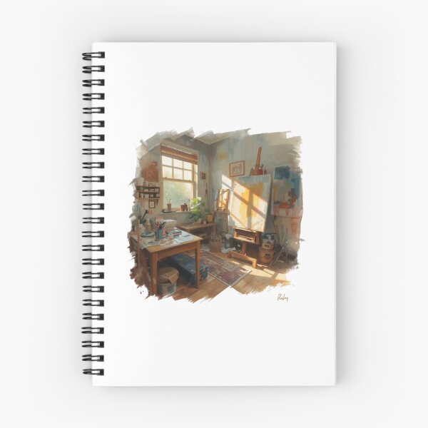 Item preview, Cozy Artist Studio Painting Golden Hour Art Studio designed and sold by ByKayaPrints.