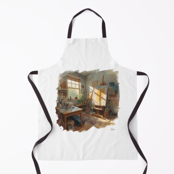 Item preview, Cozy Artist Studio Painting Golden Hour Art Studio designed and sold by ByKayaPrints.