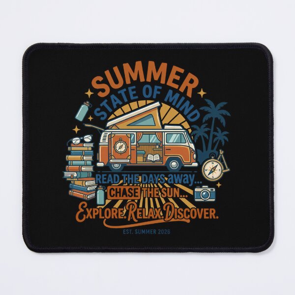 Item preview, Summer State Of Mind – Vintage Camper & Bookish Road Trip Graphic designed and sold by vividthreads99.