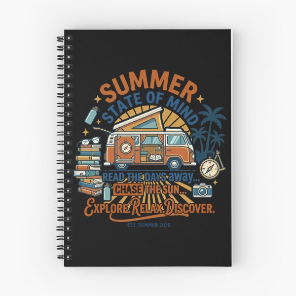 Item preview, Summer State Of Mind – Vintage Camper & Bookish Road Trip Graphic designed and sold by vividthreads99.