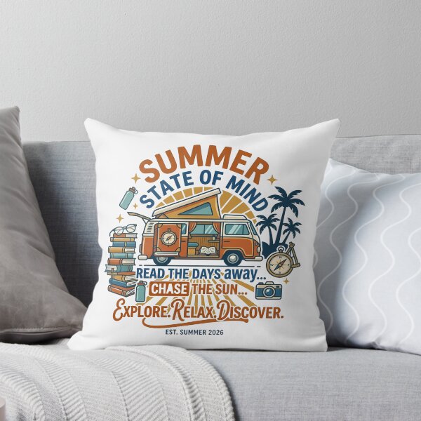 Item preview, Summer State Of Mind – Vintage Camper & Bookish Road Trip Graphic designed and sold by vividthreads99.
