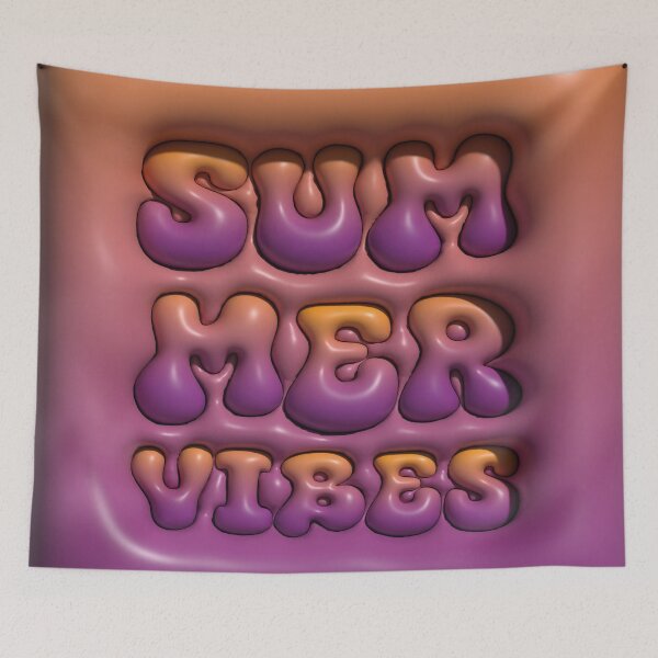 Item preview, Summer Vibes Puffy 3D Bubble Letters in Purple designed and sold by AniDragonfly.
