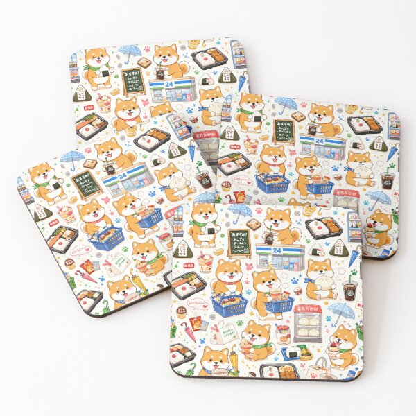 Item preview, Kawaii Shiba Inu Japanese Convenience Store Seamless Pattern | Cute Konbini Wrapping Paper Design designed and sold by kawaii animal store (in Japan).