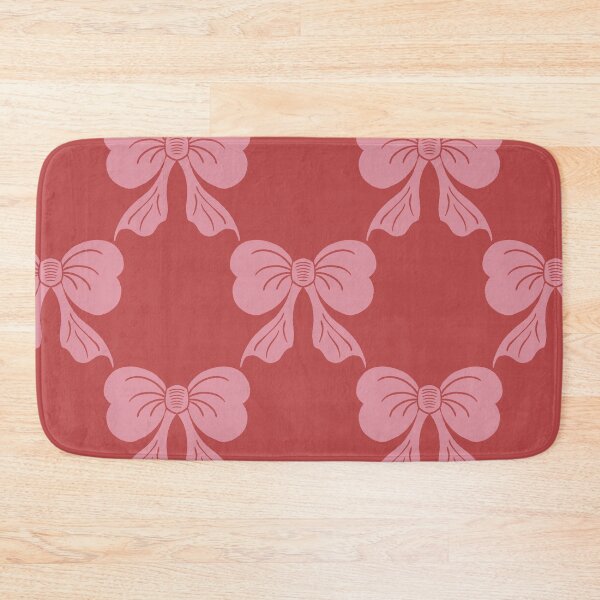 Item preview, Large Coquette Pink Bows on Bold Red Trellis designed and sold by DColourMuse.