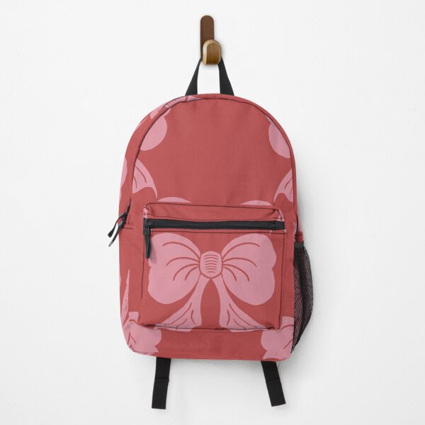 Item preview, Large Coquette Pink Bows on Bold Red Trellis designed and sold by DColourMuse.