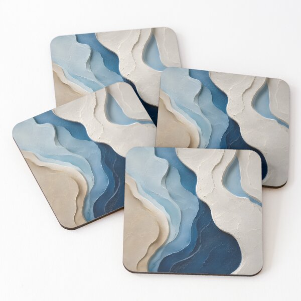 Item preview, Azure Current | Blue Sculptural Abstract Wall Art | Coastal Modern Texture Print designed and sold by Ophira Bloom.