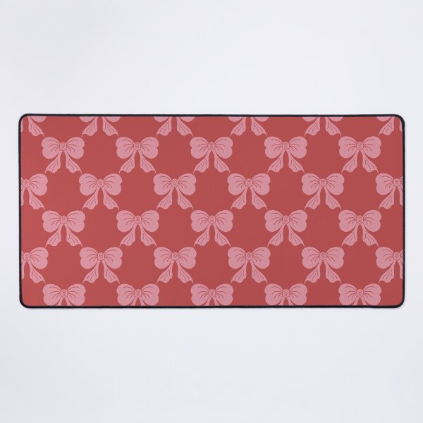 Item preview, Medium Coquette Pink Bows on Bold Red Trellis designed and sold by DColourMuse.