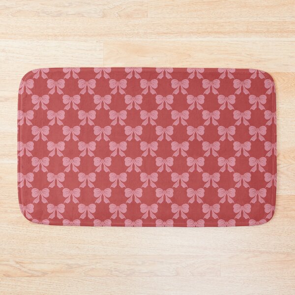 Item preview, Small Coquette Pink Bows on Bold Red Trellis designed and sold by DColourMuse.